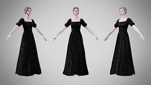Dress 27 Black Velvet With Design