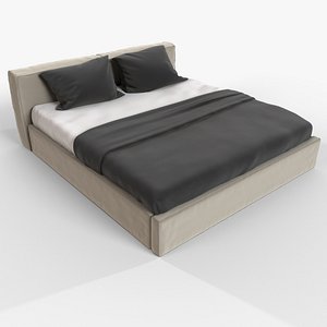 White Textile Bed