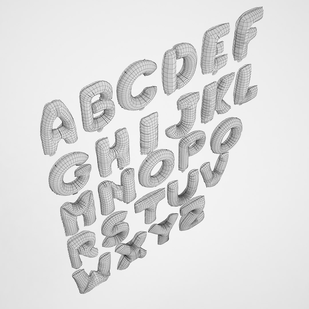 3D foil balloon letters model - TurboSquid 1380470