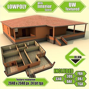 Lowpoly building with interior MBB01