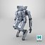Rigged Sci-Fi Combat Mech Exoskeleton Suit - Winter Skin PBR model