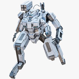 Rigged Sci-Fi Combat Mech Exoskeleton Suit - Winter Skin PBR