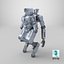 Rigged Sci-Fi Combat Mech Exoskeleton Suit - Winter Skin PBR model