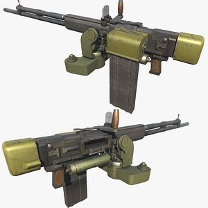 01-MCHIL2-gun model 3d game ready model Low-poly 3D model 3D model