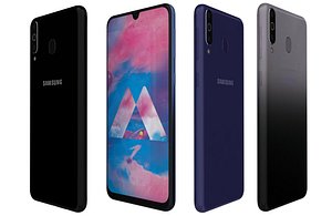 3D Samsung Galaxy M30 All Colors Low Poly