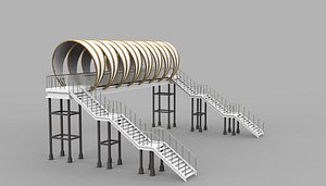 Overhead footbridge 3D model 3D model