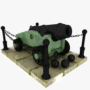 3d model cannon artillery