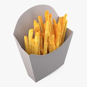French Fries in Box 3D model