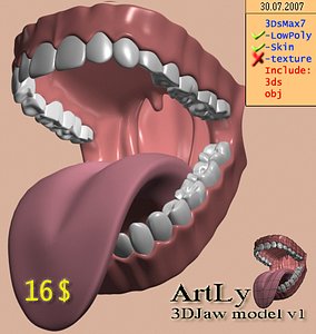 chew jaw teeth 3d model