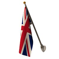Union Jack flag on 25 degree pole