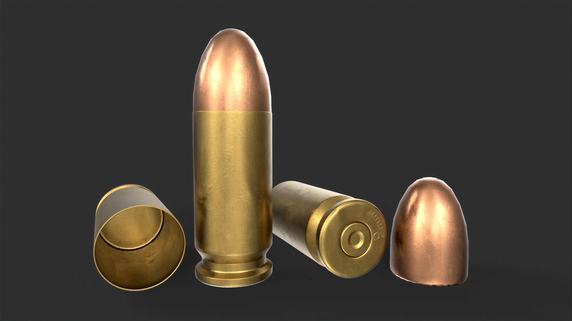 9mm Bullet Model 3D TurboSquid 1894259
