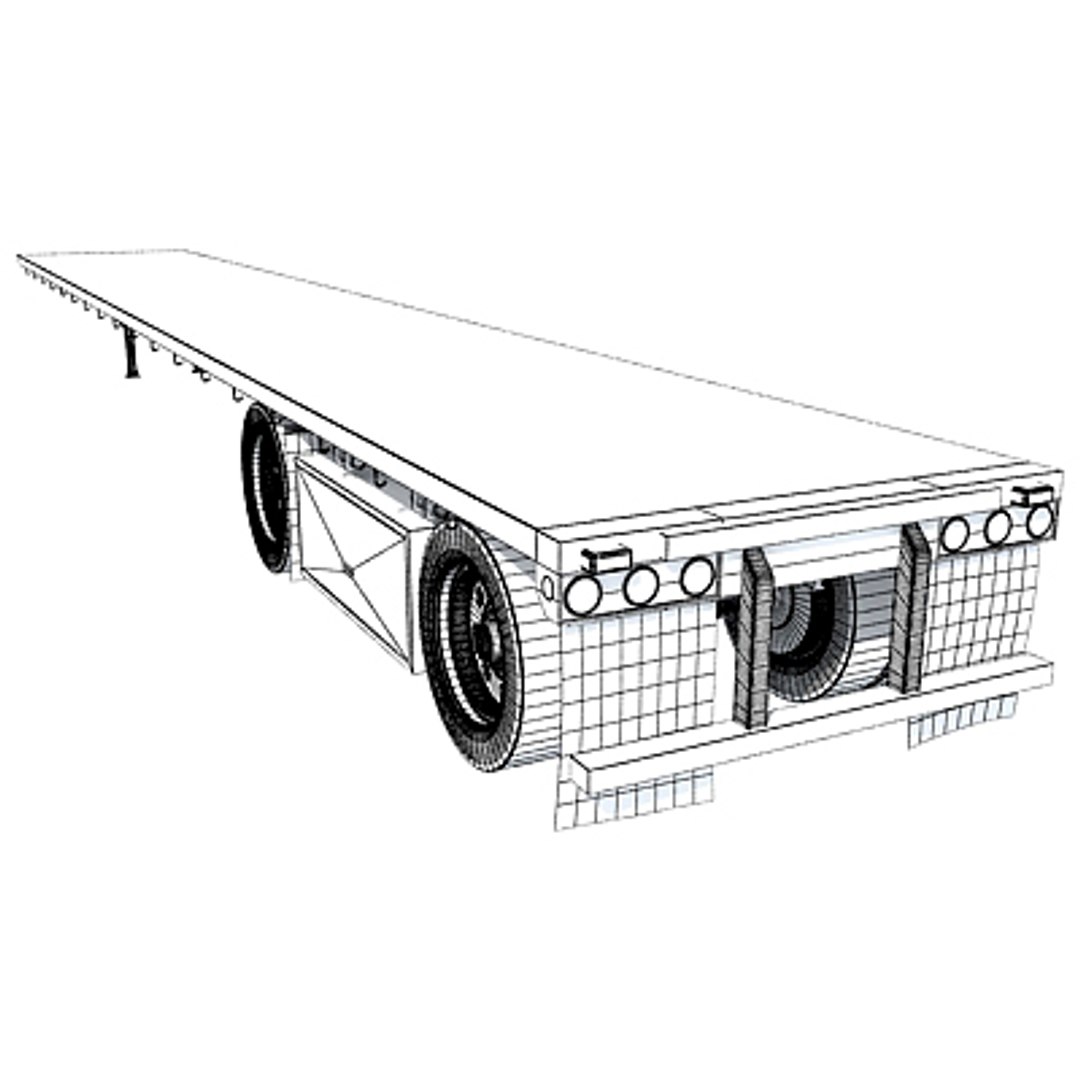 Flatbed Trailer 3D Model - TurboSquid 1467488