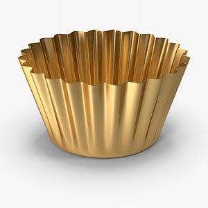 3D Gold Cupcake Mould model