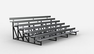 metal bleachers 04 3D model