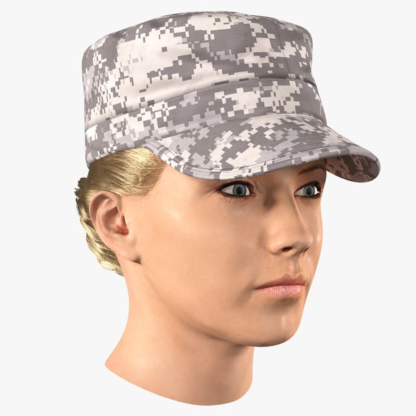 female soldier head fur 3D model