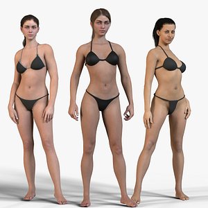 3D Female Base Model Pack Rig model