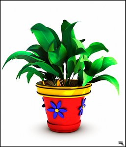 plant cartoon obj