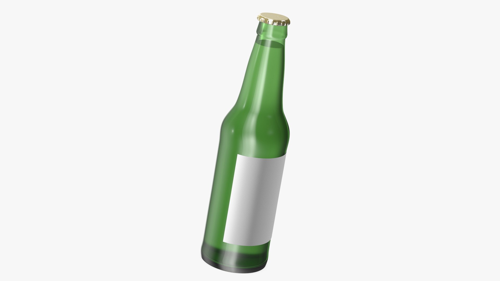 Glass Beer Bottle with Blank Label 3D model preview