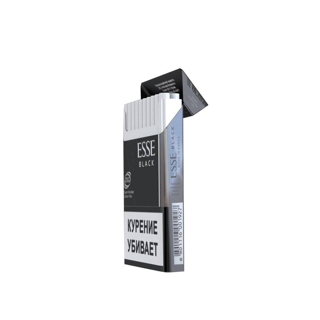 3d Model Opened Cigarettes Esse Black