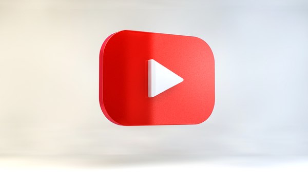 youtube logo social 3D model