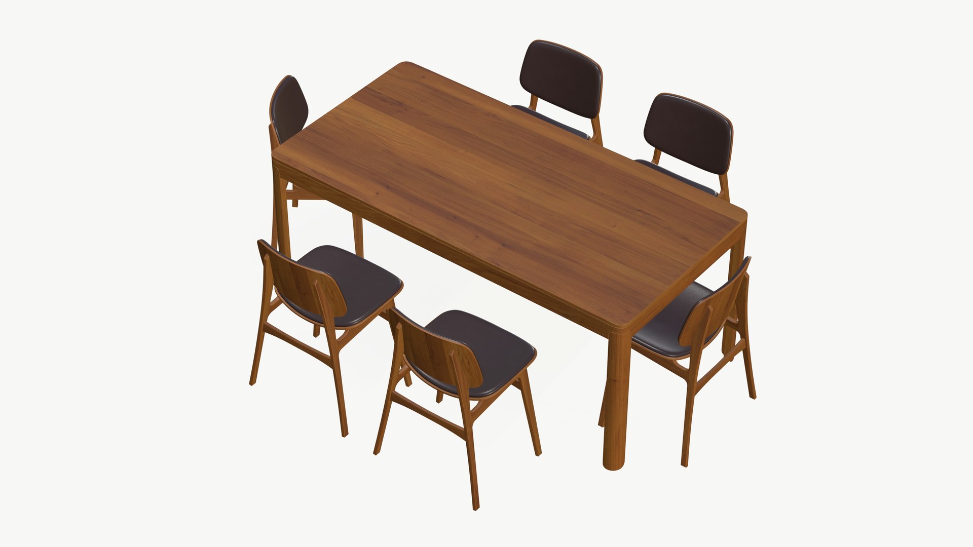 Wooden Dining Table Chair 3D Model - TurboSquid 2000029