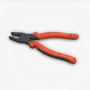 3D Old Lineman Pliers Low-poly PBR