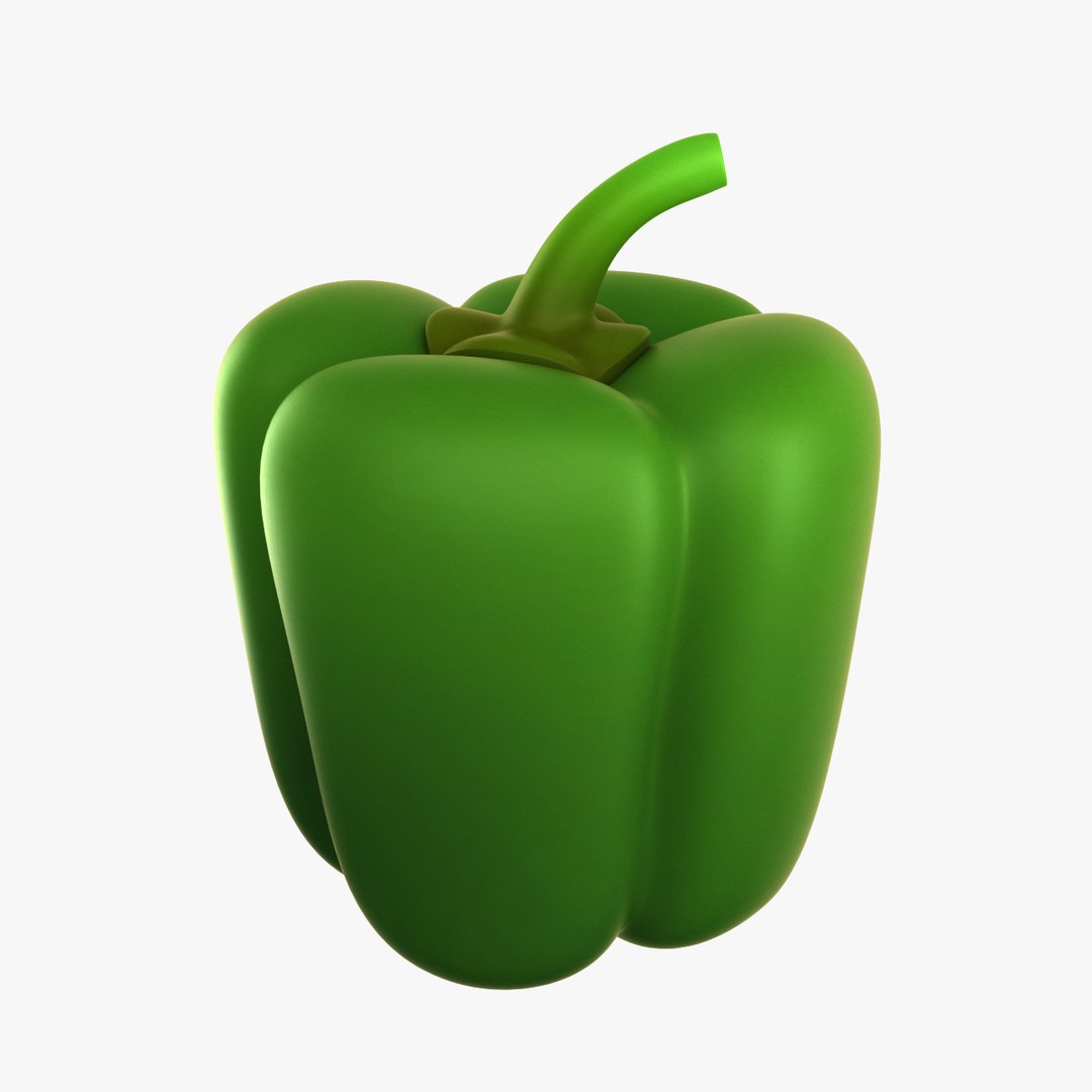 Cartoon green bell pepper 3D - TurboSquid 1203190