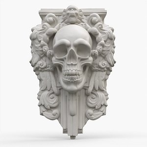 Baroque Skull Carving 5 3D model