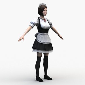 Japanese Maid Outfit Girl 0001