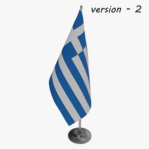 3D model table flag greece