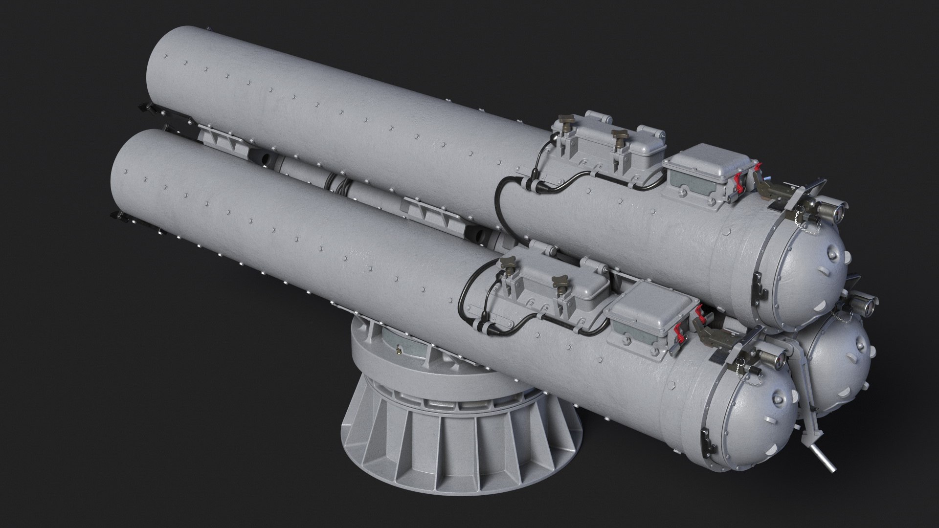 Mark 32 Torpedo Launching System 3D model https://p.turbosquid.com/ts-thumb/3c/PUW1QZ/EM/mark_32_torpedo_launching_system_008/jpg/1732266212/1920x1080/fit_q87/0dee2a3bbd227b889a5609e5e276f223399a2285/mark_32_torpedo_launching_system_008.jpg