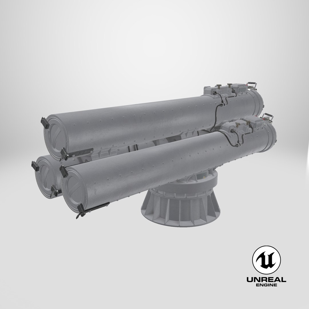 Mark 32 Torpedo Launching System 3D model https://p.turbosquid.com/ts-thumb/3c/PUW1QZ/dy/stemcell_unreal_render/png/1736789378/1920x1080/fit_q87/4a456753758a3ec6f329bb1f41a87f4c9987cac0/stemcell_unreal_render.jpg