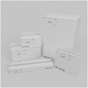 3D White Cardboard Box Warehouse Essentials &ndash; Rigged and Customizable model