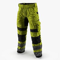 Reflective Safety Trousers for Builders Yellow