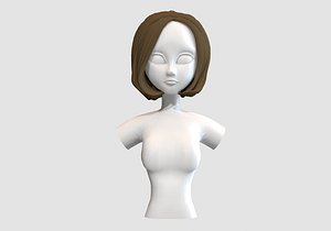3D short blond hairstyle model