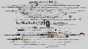 3D 1500 Low Poly Interior Furniture Mega Pack Collections