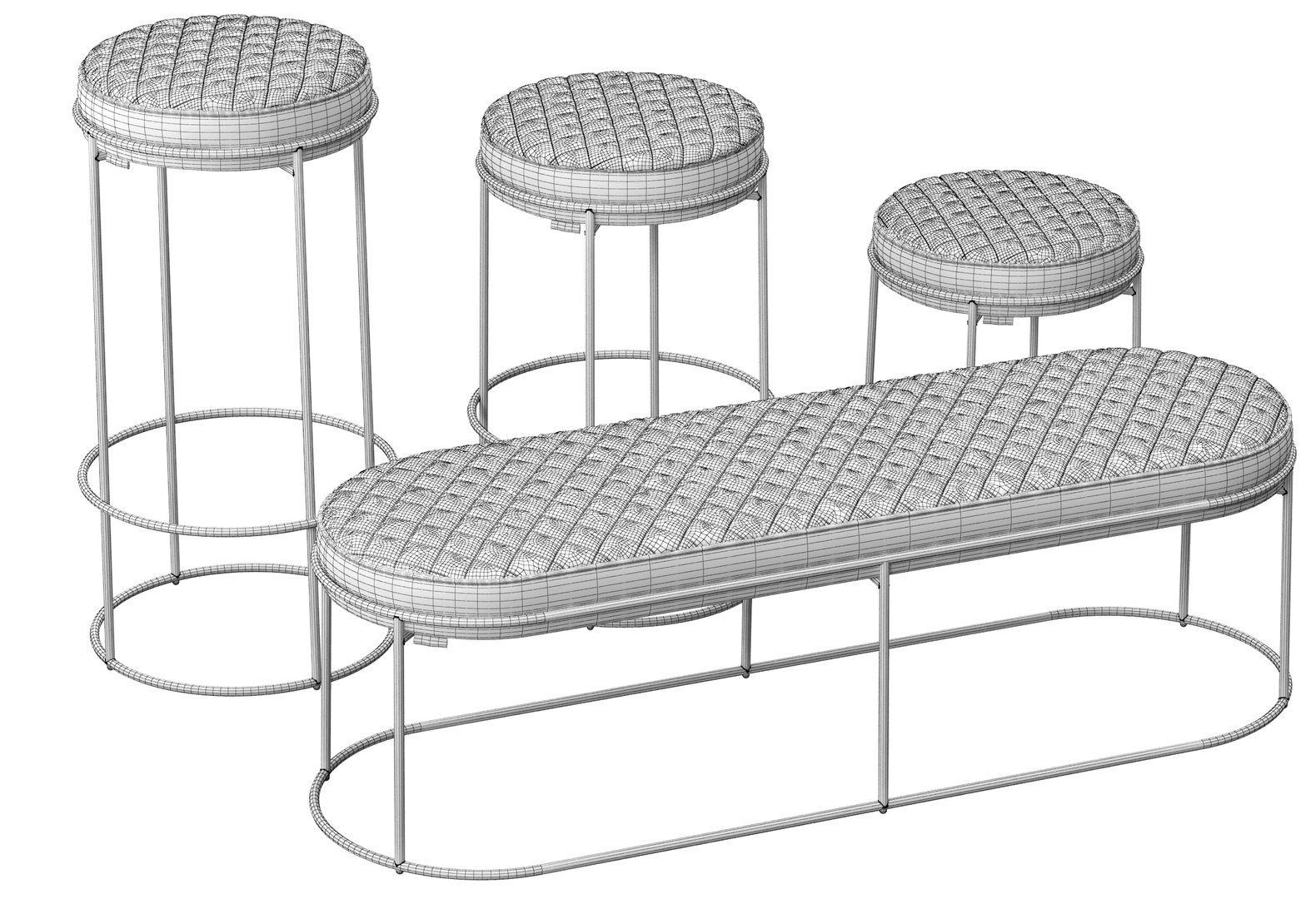 Calligaris atollo stools pouf 3D TurboSquid 1375632