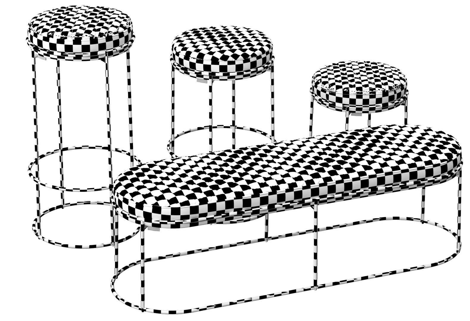 Calligaris atollo stools pouf 3D TurboSquid 1375632