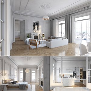 Scandinavian Apartment Flat Interior 3D model