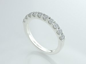U-Prong 10 Stone Diamond Wedding Ring
