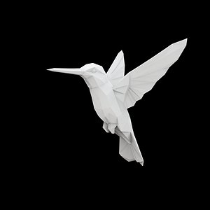 Geometric Hummingbird Sculpture 3D model