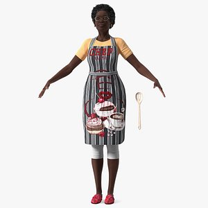 Kitchen Style Black Elderly Woman A-Pose