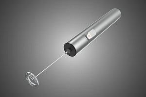 SILVER ELECTRIC MIXER WHISK EGG MILK FROTHER FOAM MAKER MAKING 3D model