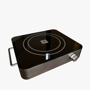 electric cooktop cooking 3D model