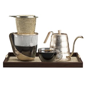Drip coffee set 3D model