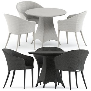 Wing armchair and Amari Fully Woven table