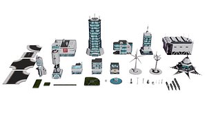 3D Project Futuristic City Downtown