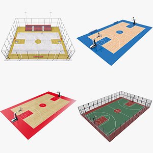 Basketball court collection 3D model