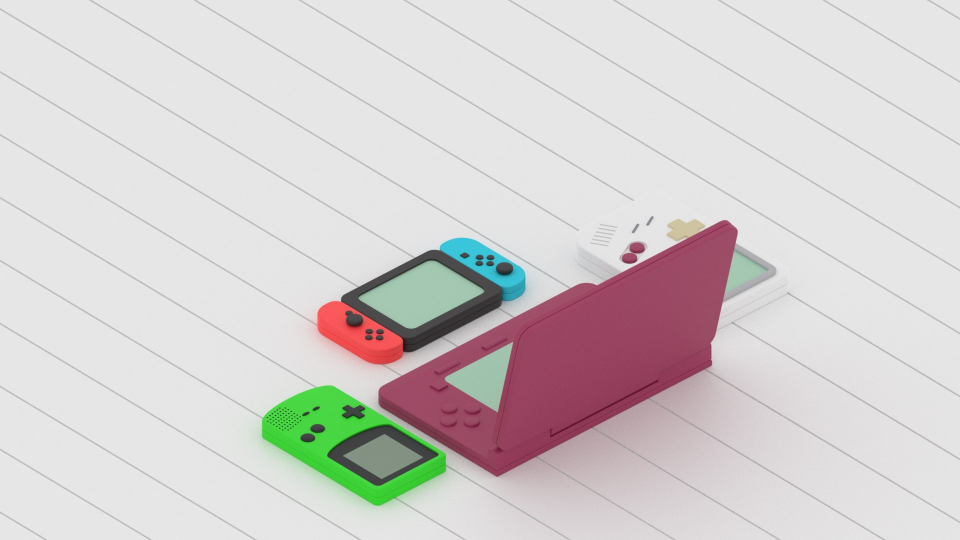 Nintendo Game Consoles Collection 3D model TurboSquid 1714648