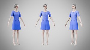 Dress 37 Very Light Blue With Design 3D